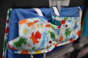airplane tray cover with pockets