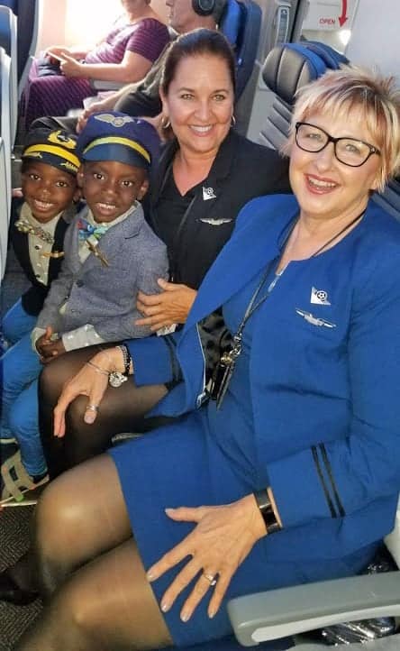 flight attendants with kids