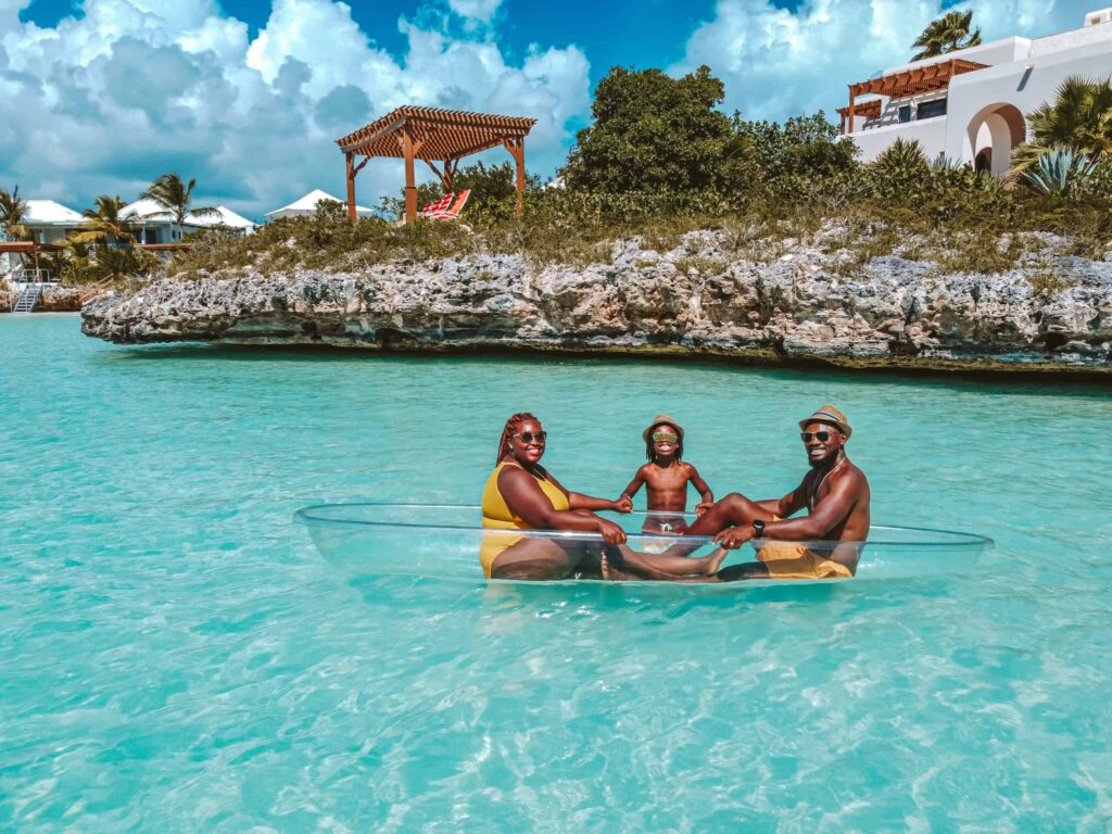 Providenciales clear kayak photoshoot