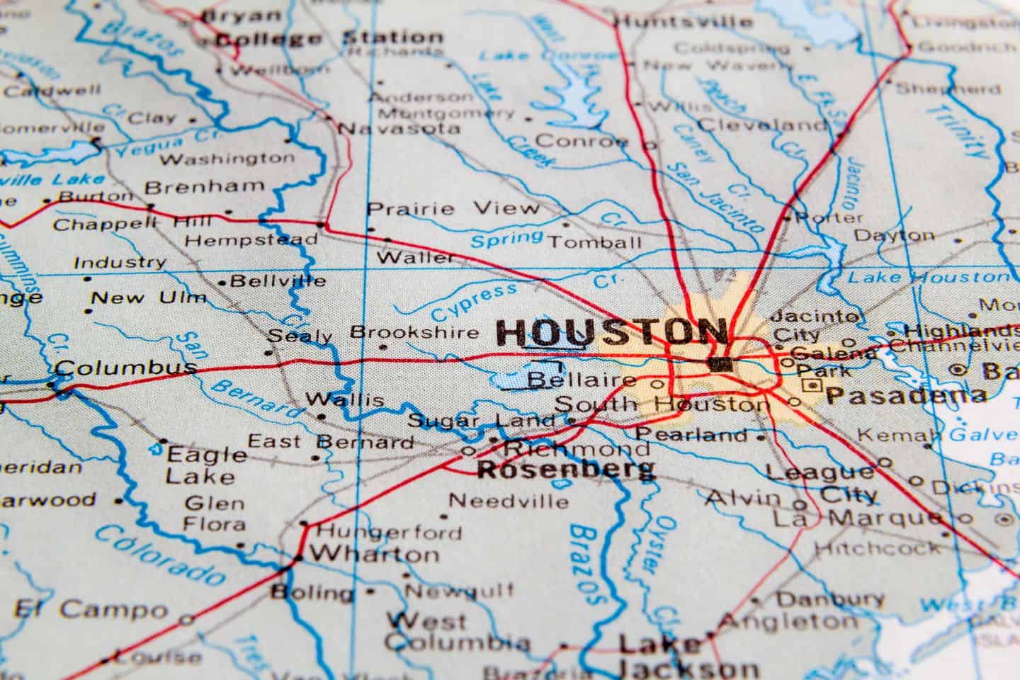 Houston focused on map