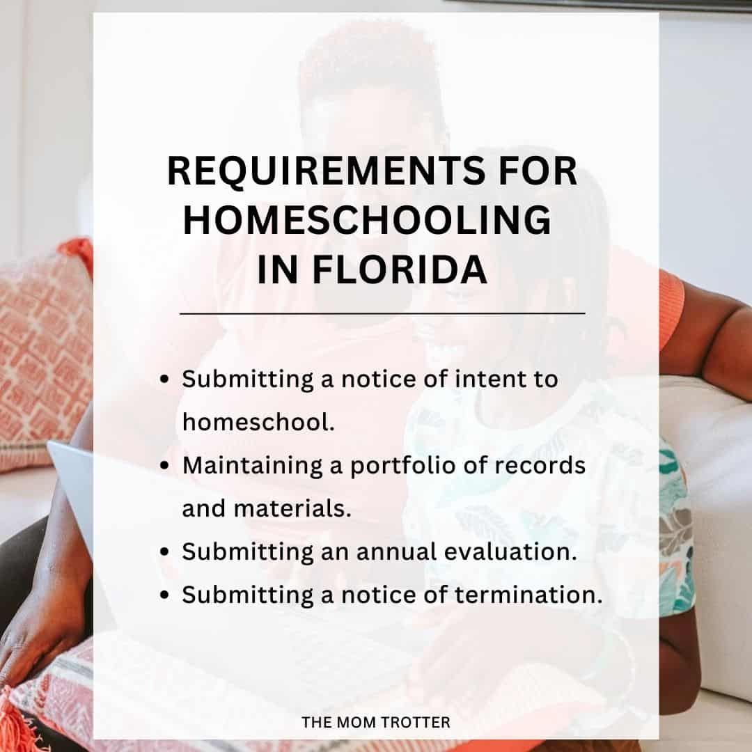 Requirements for homeschooling in Florida