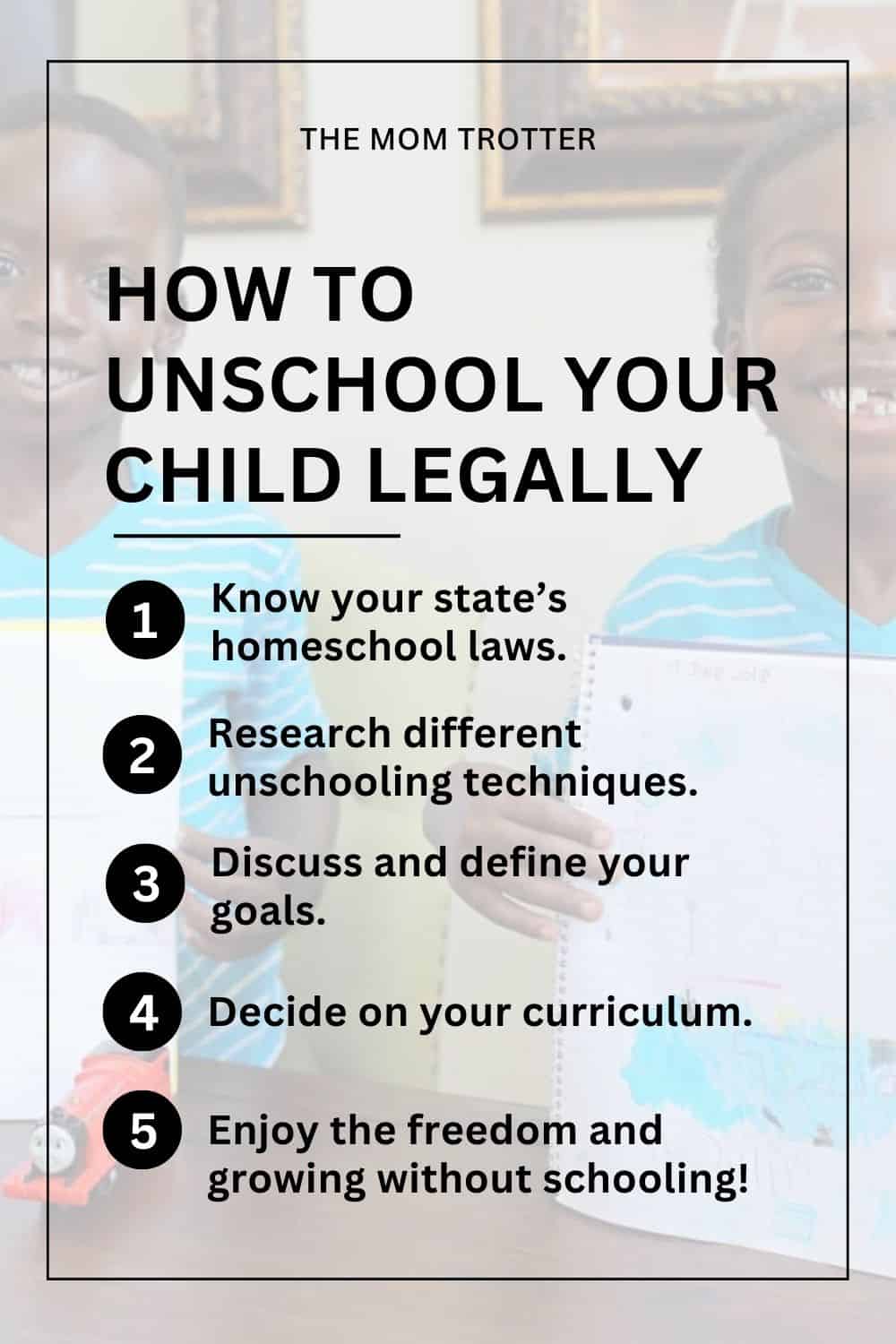 how to unschool your child legally