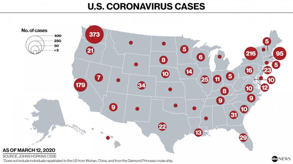 Black Family Travel Coronavirus cases usa united states of america map
