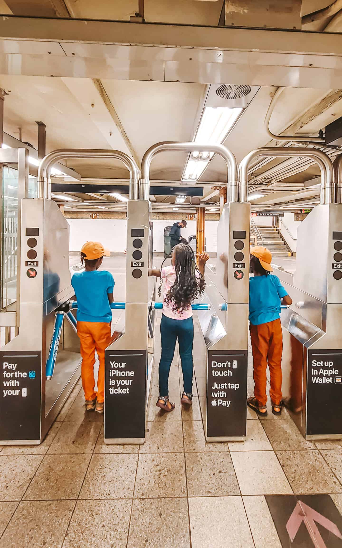 NYC subway with kids