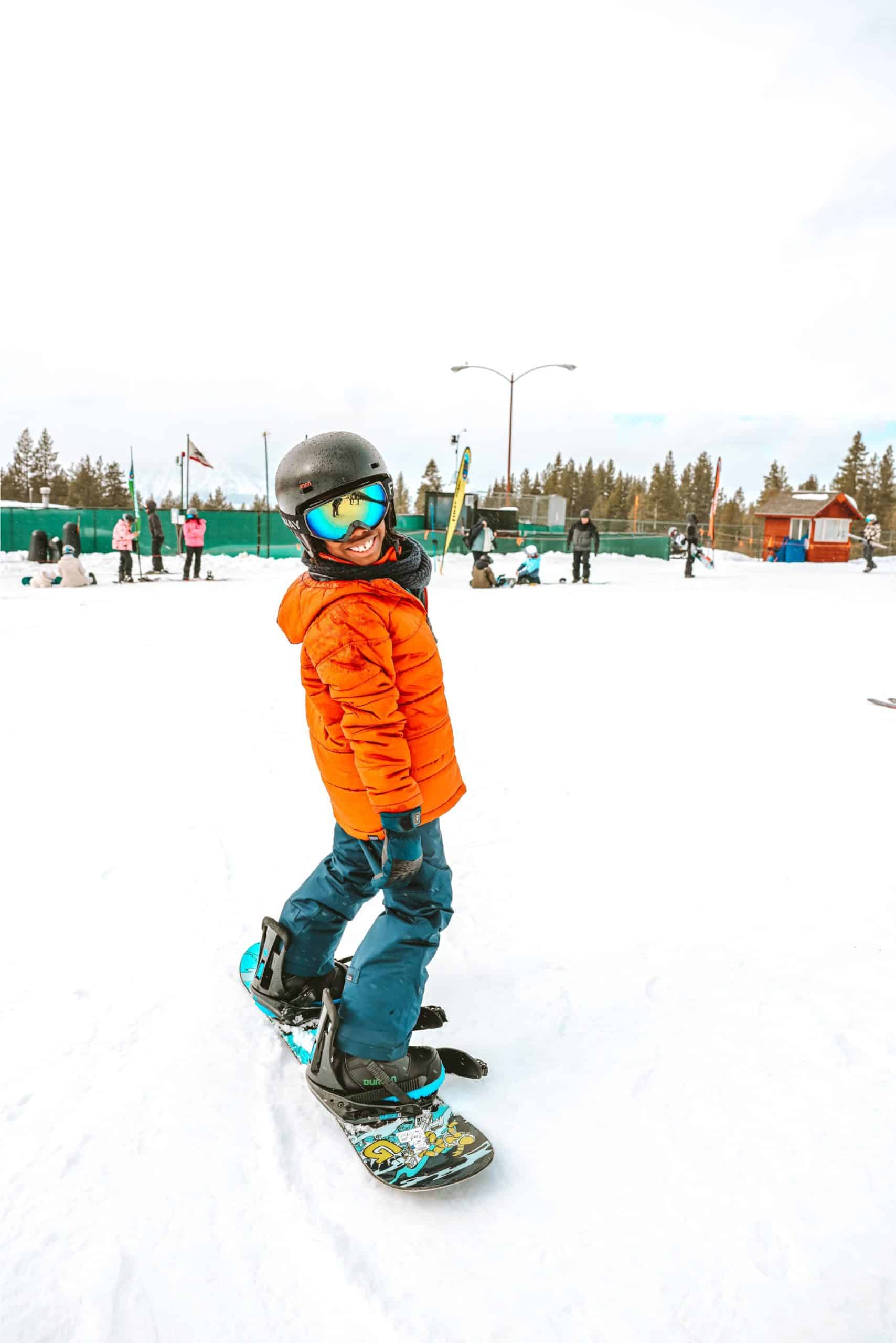 snowboarding lesson for kids