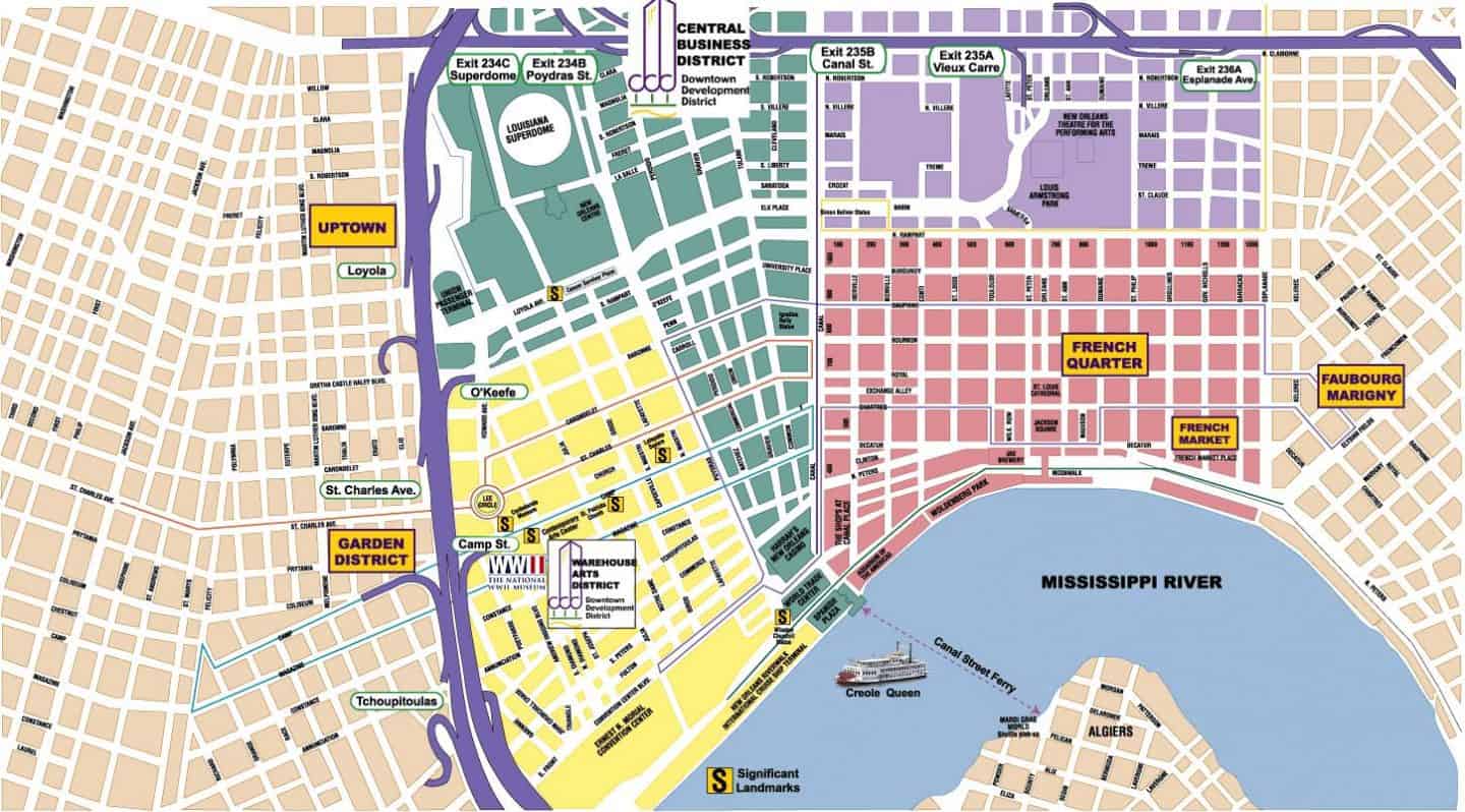 New Orleans Neighborhoods map