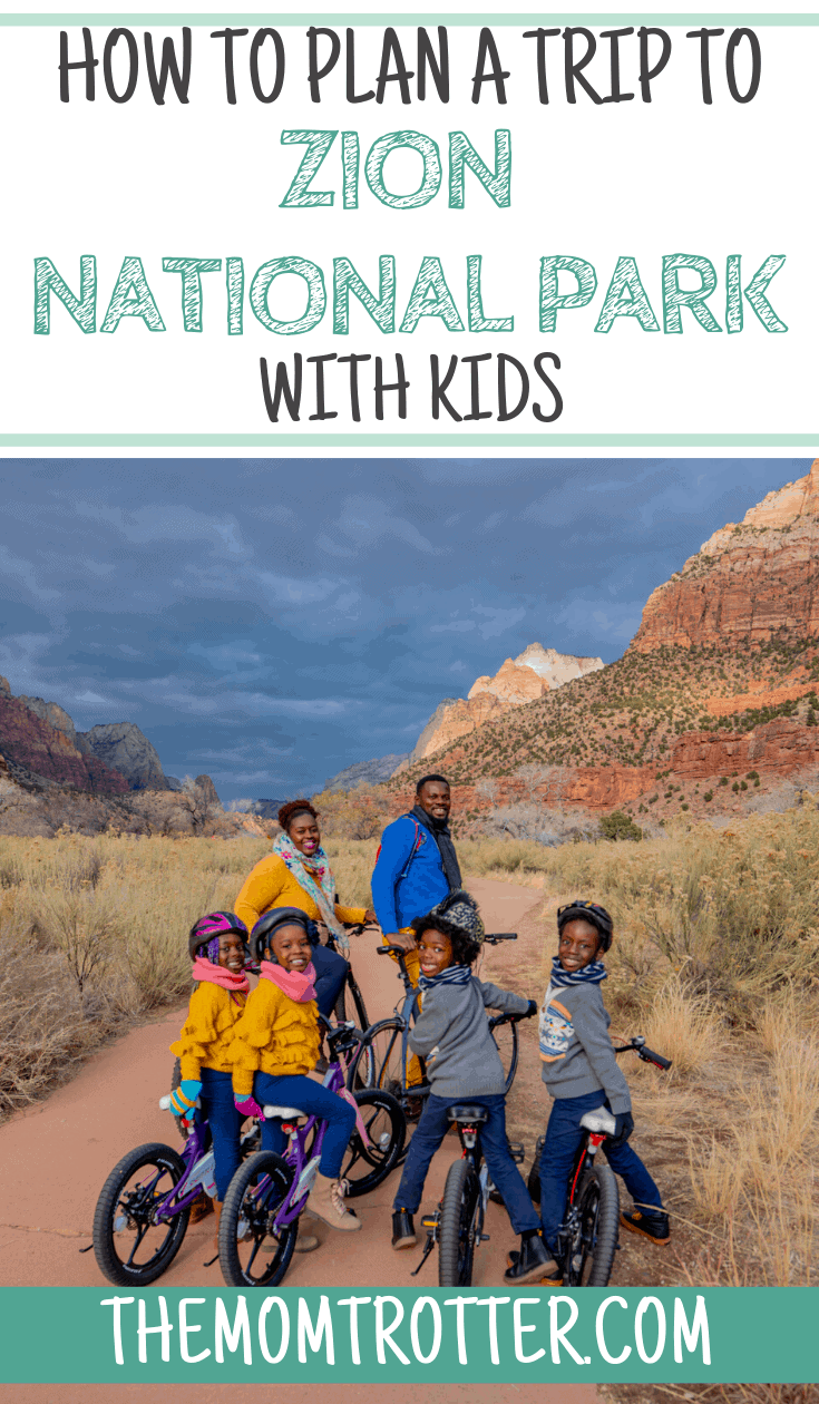 Black Family Travel Zion National Park With Kids Black Kids travel Black family riding bikes Black family photoshoot