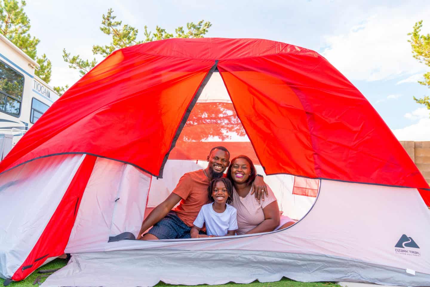 Black Family Travel building a tent backyard camping with kids 8