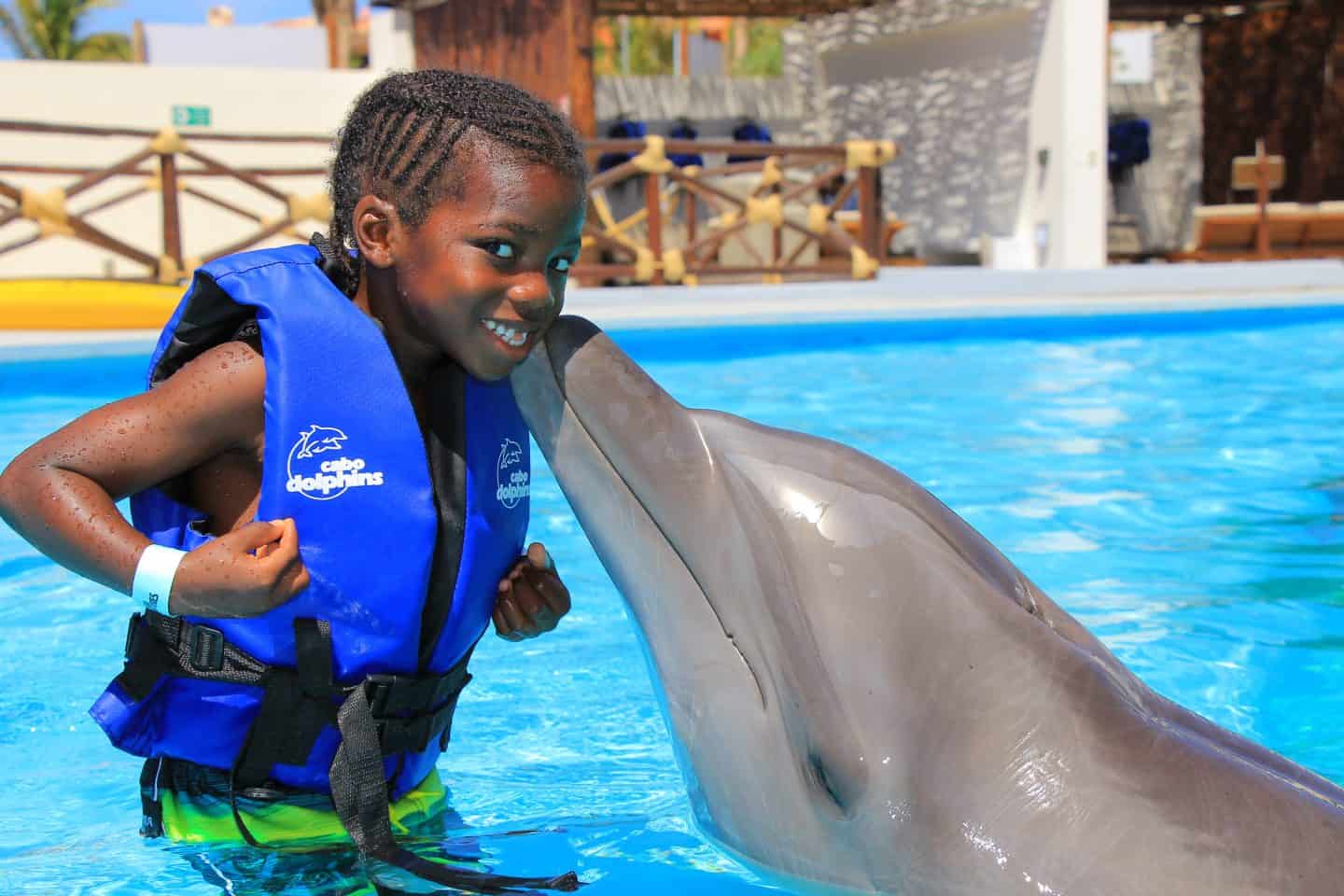 Black Family Travel cabo dolphin kids