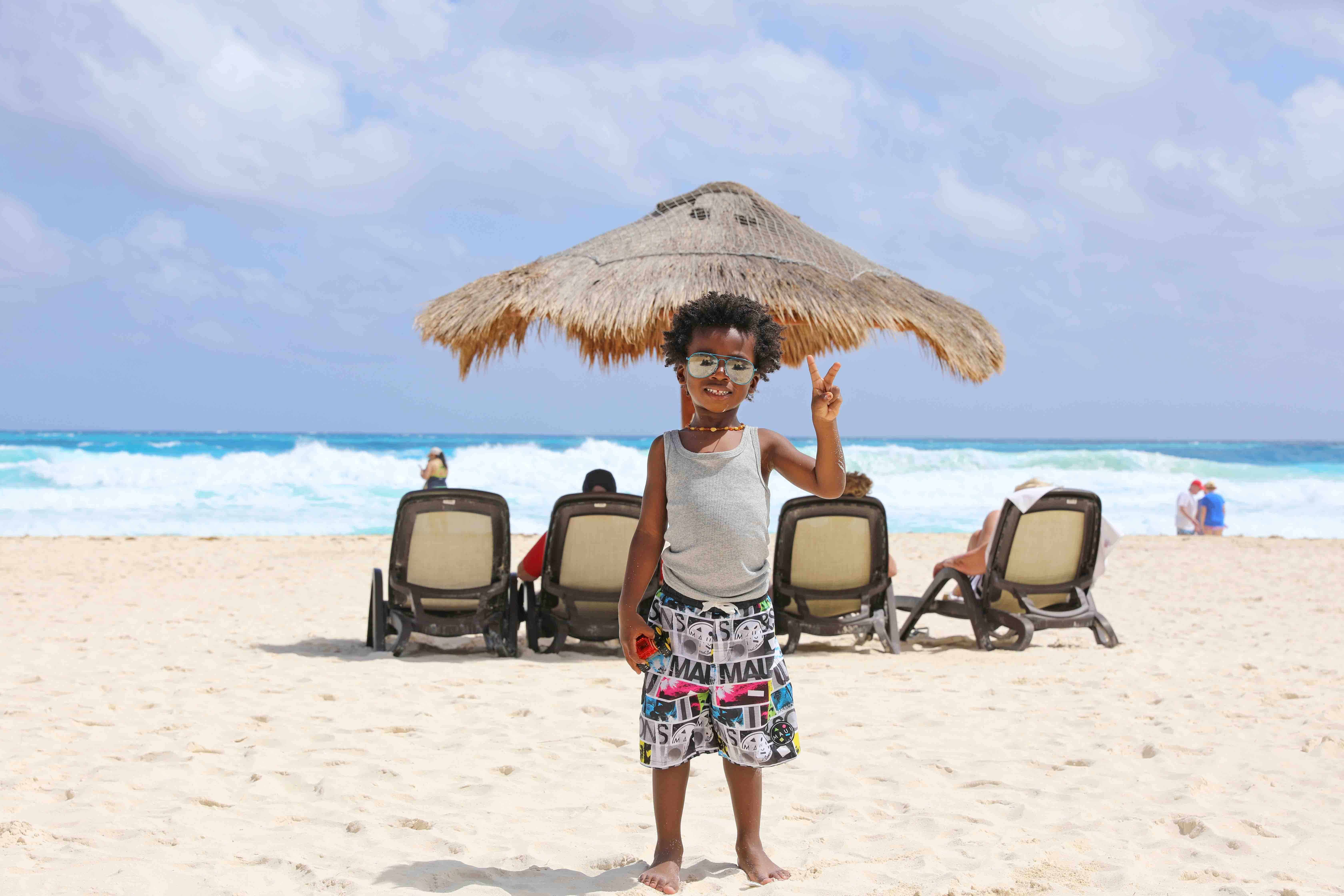Black Family Travel cancun beach