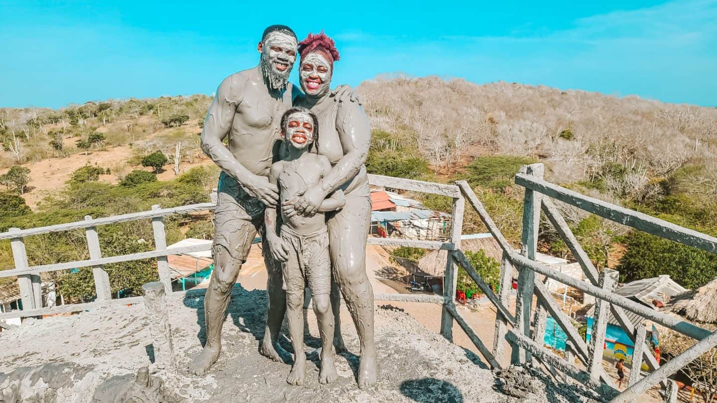dipping in totumo mud volcano
