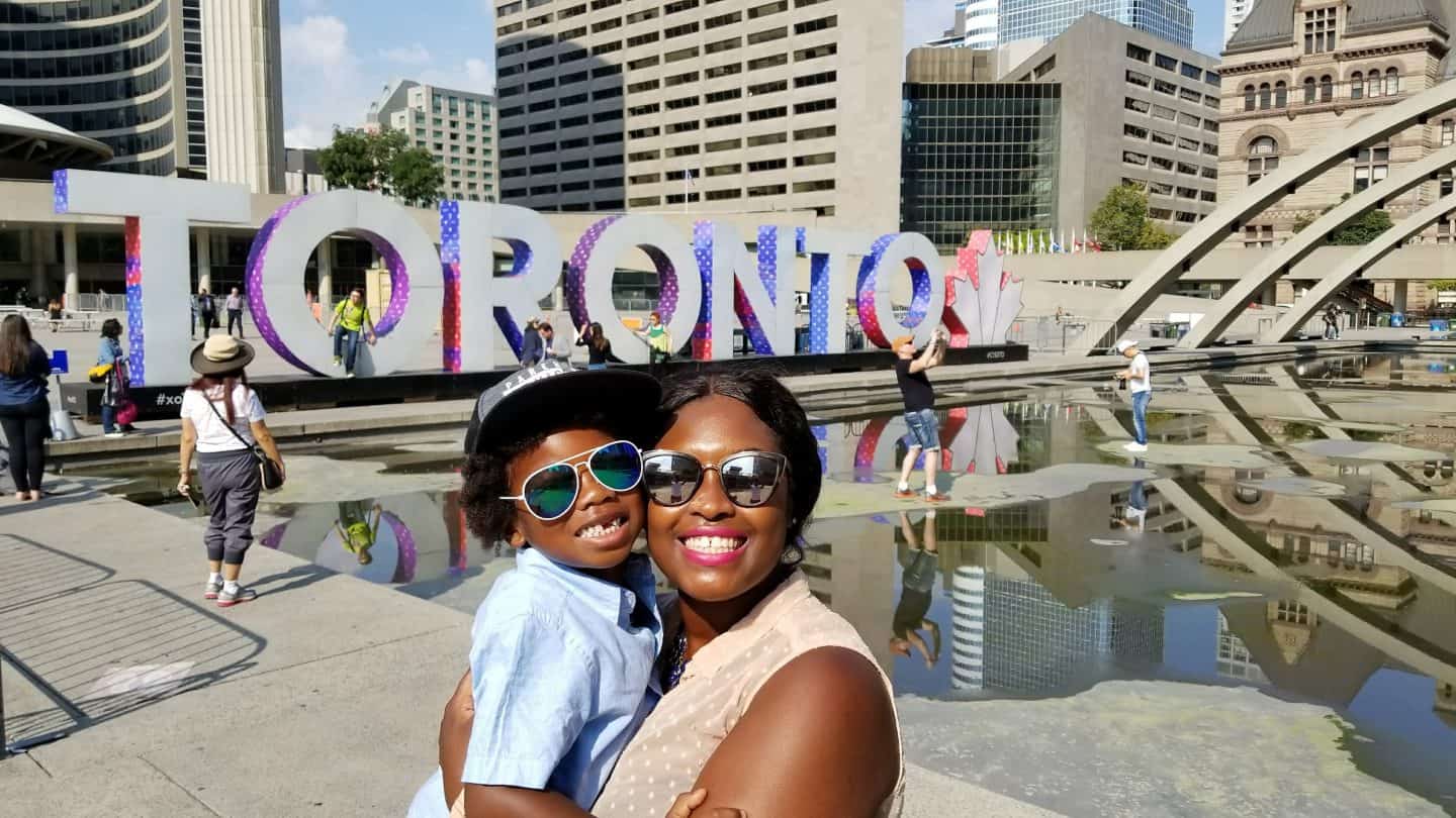 Black Family Travel countries To Visit With Kids Toronto Canada Aiden and Mom