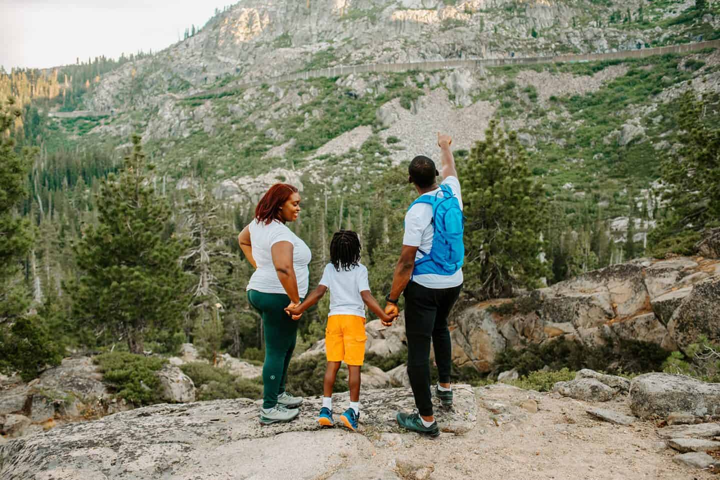 Black Family Travel hiking with kids hike family truckee 30