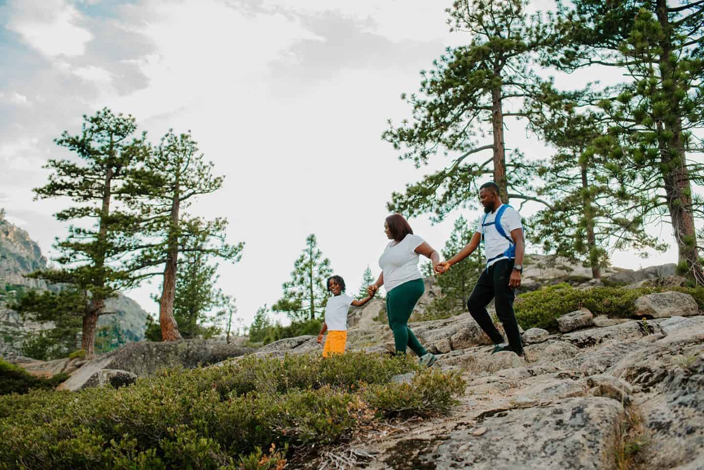 Black Family Travel hiking with kids hike family truckee 42