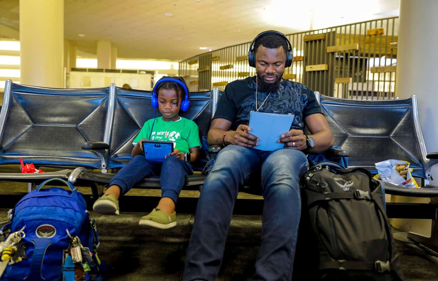black family travel black dad and son