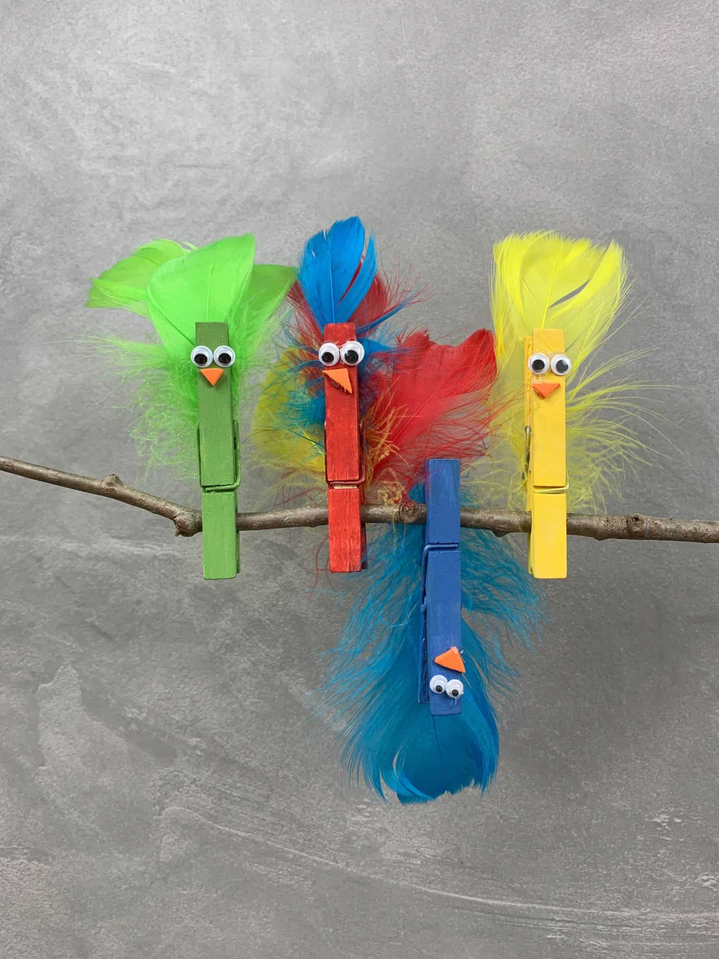 Black Family Travel kids craft kids activities how to make bird buddies with a clothespin homeschooling kids art 2