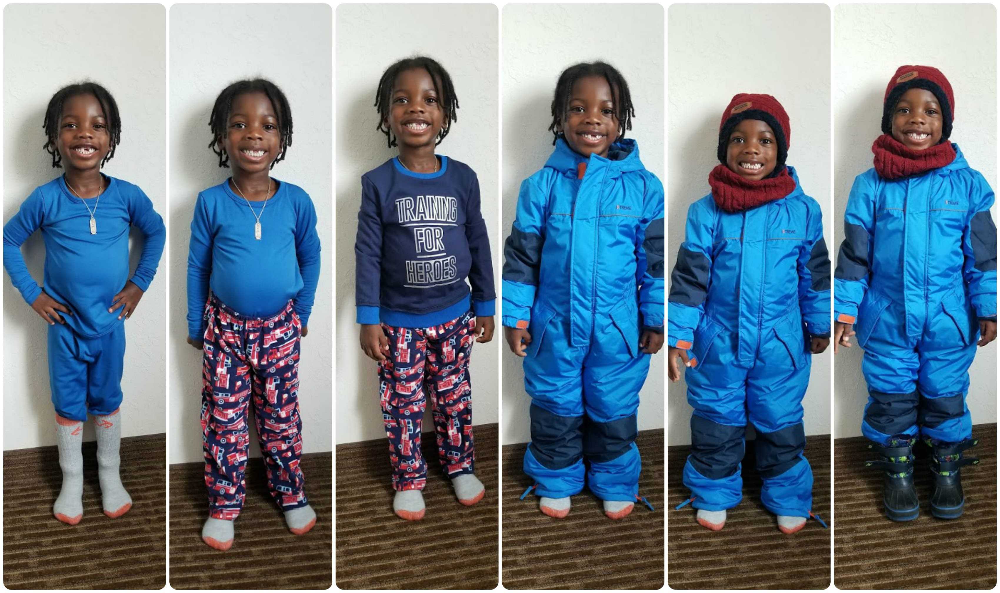 Black Family Travel kids ski suit