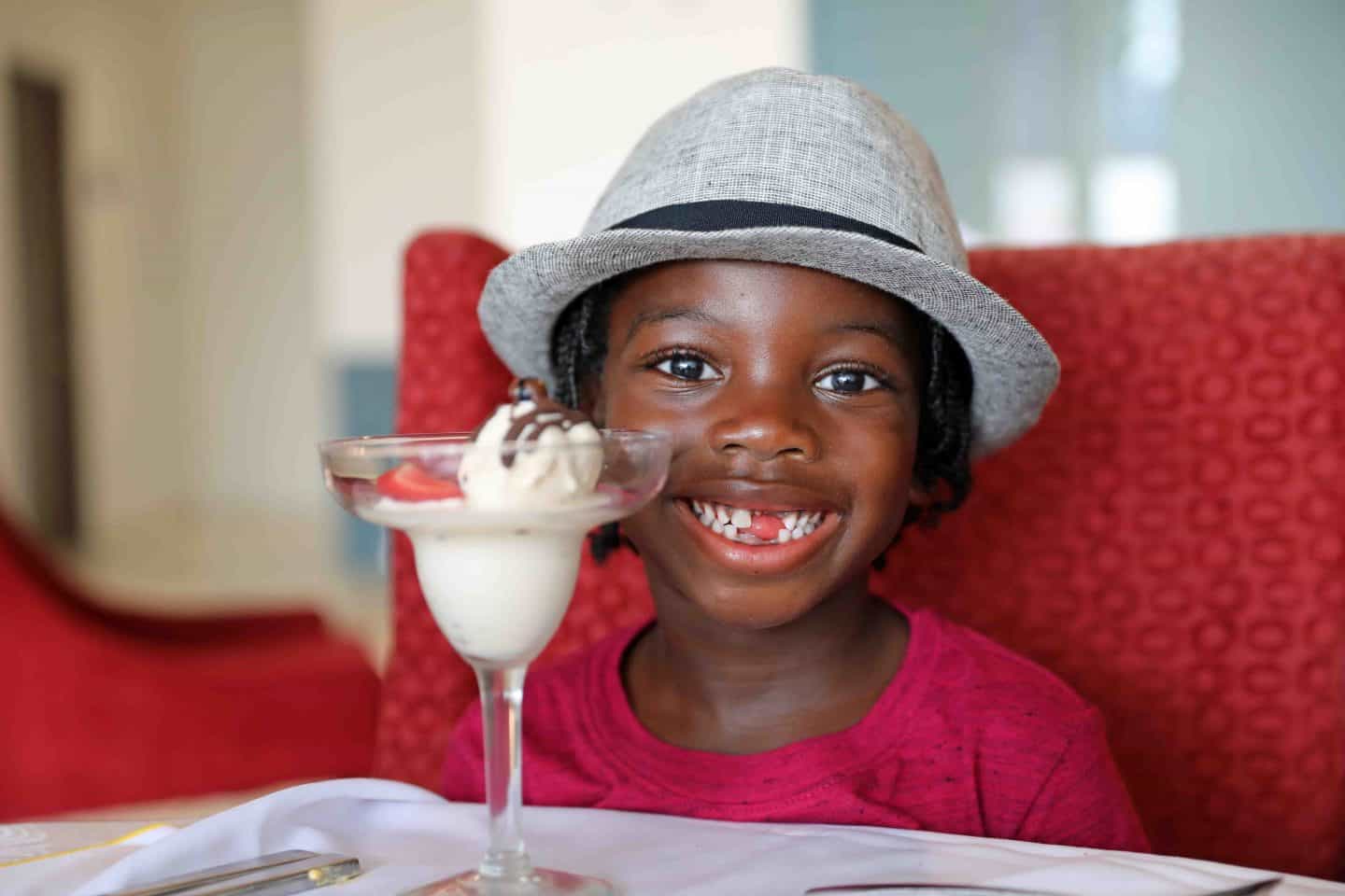 Black child with ice cream
