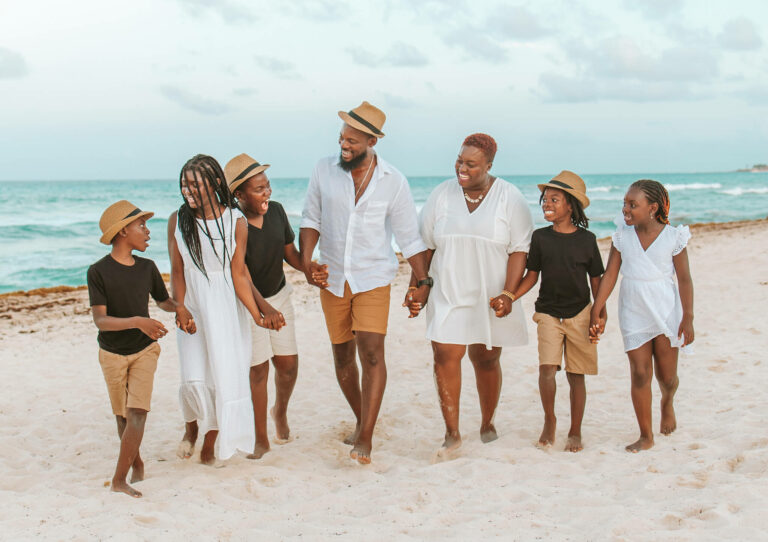 The Akpan Family Picture on the beach